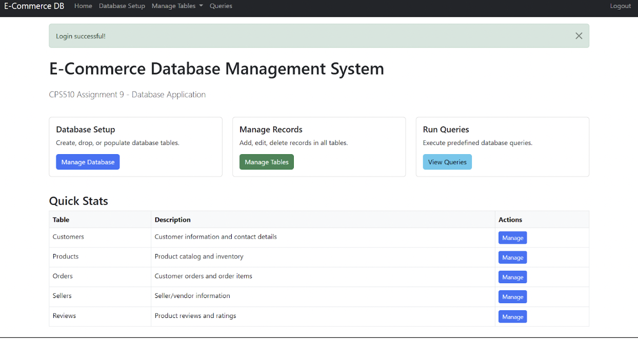 E-Commerce Database Management System preview